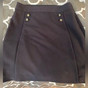Limited dark navy blue A-line skirt with sailor buttons, size 12
